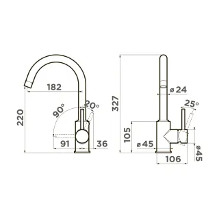 Смеситель для кухни Omoikiri Shinagawa-P CA карамель